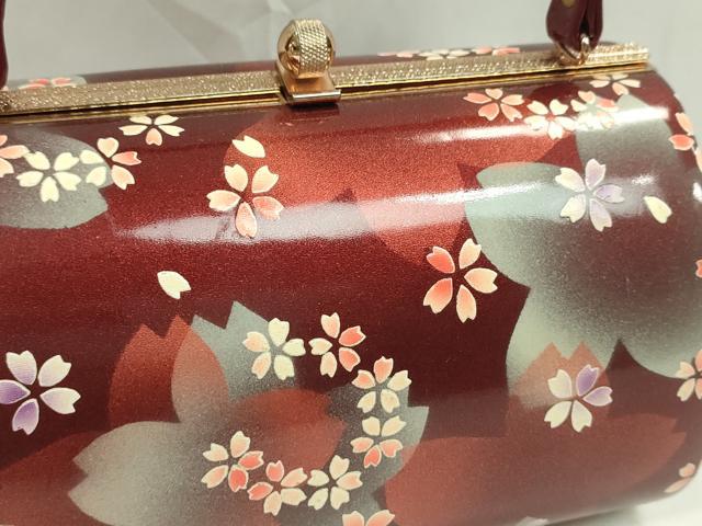 平和屋着物▼和装小物　和装バッグ　ハンドバッグ　桜文　MICHELE MARTUCCI　エナメル　振袖　逸品　CABH2180ju