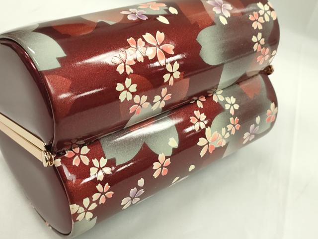 平和屋着物▼和装小物　和装バッグ　ハンドバッグ　桜文　MICHELE MARTUCCI　エナメル　振袖　逸品　CABH2180ju
