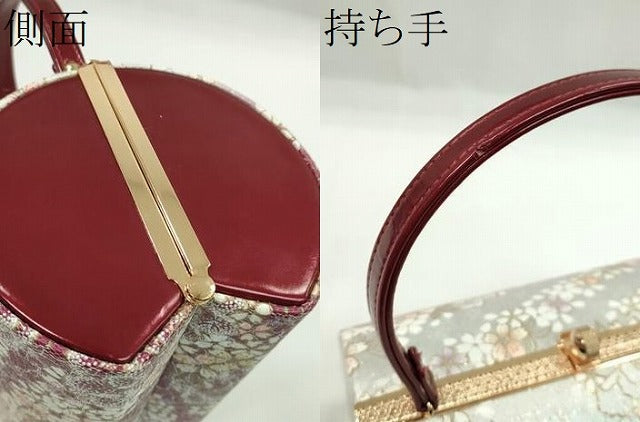 平和屋着物▼和装小物　和装バッグ　ハンドバッグ　舞花文　レース　振袖　金彩　逸品　CABH2184ju