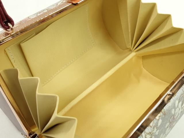 平和屋着物▼和装小物　和装バッグ　ハンドバッグ　舞花文　レース　振袖　金彩　逸品　CABH2184ju