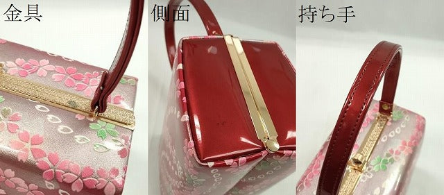 平和屋着物▼和装小物　和装バッグ　ハンドバッグ　舞桜文　MICHELE MARTUCCI　スクエア型　振袖　逸品　CABH2185ju