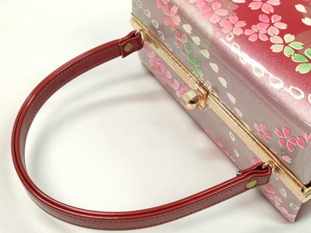 平和屋着物▼和装小物　和装バッグ　ハンドバッグ　舞桜文　MICHELE MARTUCCI　スクエア型　振袖　逸品　CABH2185ju