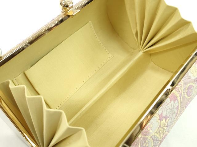平和屋着物▼和装小物　和装バッグ　ハンドバッグ　佐賀錦　吉祥花文　振袖　金銀糸　逸品　CABH2188ju