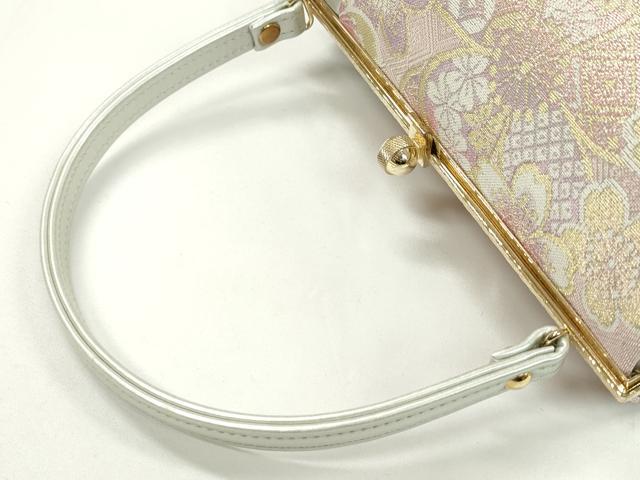 平和屋着物▼和装小物　和装バッグ　ハンドバッグ　佐賀錦　吉祥花文　振袖　金銀糸　逸品　CABH2188ju