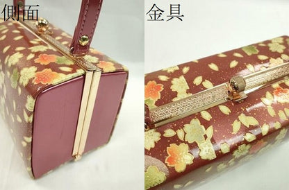 平和屋着物▼和装小物　和装バッグ　ハンドバッグ　舞桜文　スクエア型　振袖　金銀彩　逸品　CABH2192ju