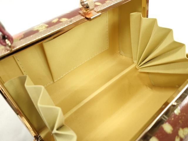 平和屋着物▼和装小物　和装バッグ　ハンドバッグ　舞桜文　スクエア型　振袖　金銀彩　逸品　CABH2192ju
