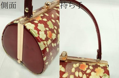 平和屋着物▼和装小物　和装バッグ　ハンドバッグ　舞桜文　振袖　金銀彩　逸品　CABH2193ju