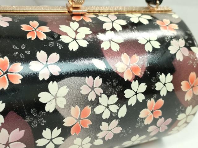 平和屋着物▼和装小物　和装バッグ　ハンドバッグ　舞桜文　振袖　銀彩　逸品　CABH2194ju