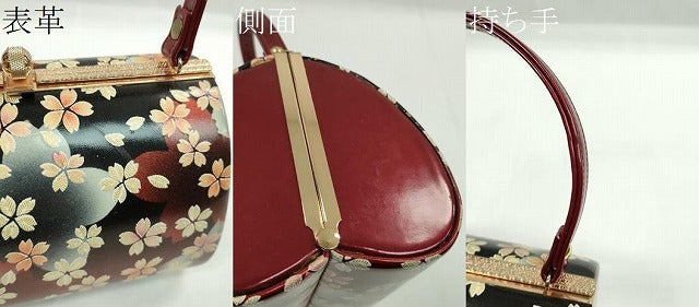 平和屋着物▼和装小物　和装バッグ　ハンドバッグ　舞桜文　振袖　金彩　逸品　CABH2196ju