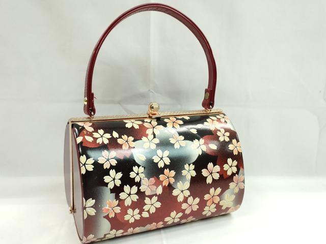平和屋着物▼和装小物　和装バッグ　ハンドバッグ　舞桜文　振袖　金彩　逸品　CABH2196ju
