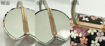平和屋着物▼和装小物　和装バッグ　ハンドバッグ　舞桜文　振袖　銀彩　逸品　CABH2199ju