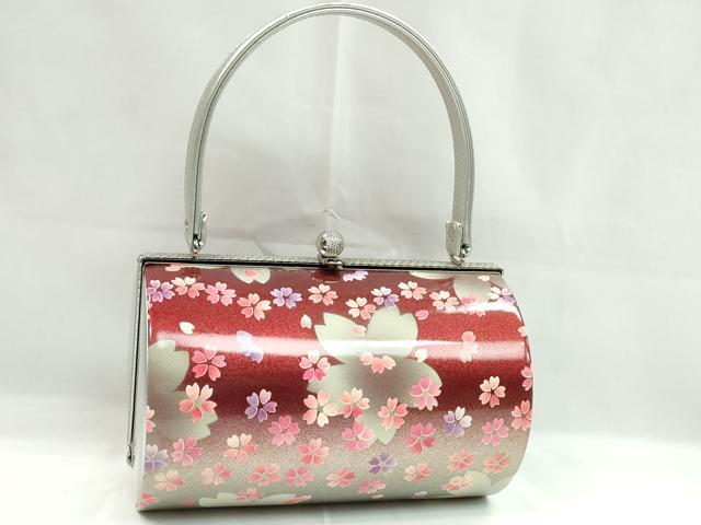 平和屋着物▼和装小物　和装バッグ　ハンドバッグ　舞桜文　振袖　銀彩　逸品　CABH2200ju