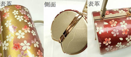 平和屋着物▼和装小物　和装バッグ　ハンドバッグ　舞桜文　振袖　金彩　逸品　CABH2202ju