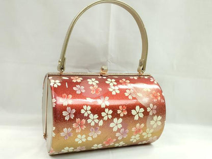 平和屋着物▼和装小物　和装バッグ　ハンドバッグ　舞桜文　振袖　金彩　逸品　CABH2202ju