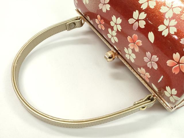 平和屋着物▼和装小物　和装バッグ　ハンドバッグ　舞桜文　振袖　金彩　逸品　CABH2202ju