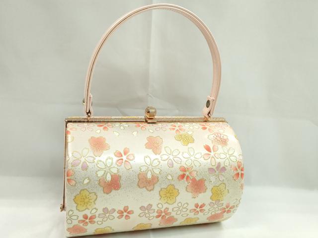 平和屋着物▼和装小物　和装バッグ　ハンドバッグ　舞桜文　振袖　金彩　逸品　CABH2203ju