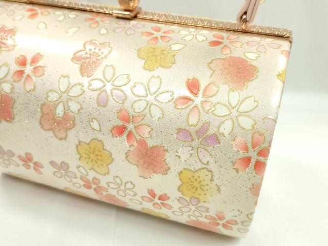平和屋着物▼和装小物　和装バッグ　ハンドバッグ　舞桜文　振袖　金彩　逸品　CABH2203ju