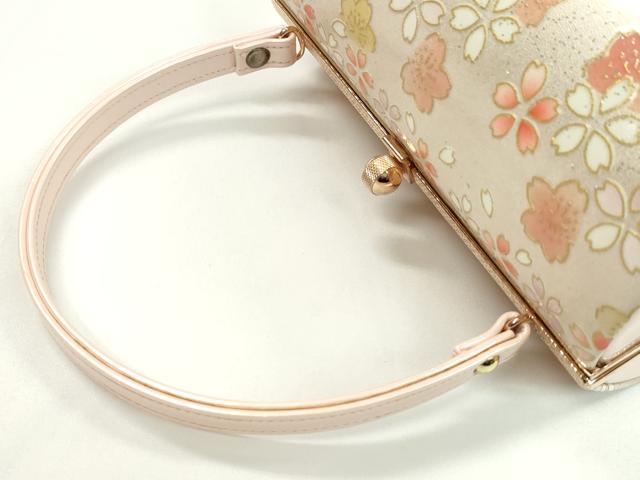 平和屋着物▼和装小物　和装バッグ　ハンドバッグ　舞桜文　振袖　金彩　逸品　CABH2203ju