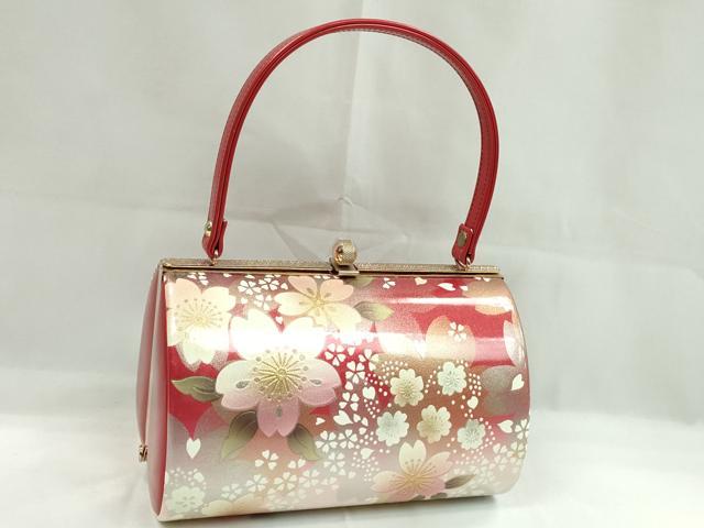 平和屋着物▼和装小物　和装バッグ　ハンドバッグ　桜文　振袖　金銀彩　逸品　CABH2204ju