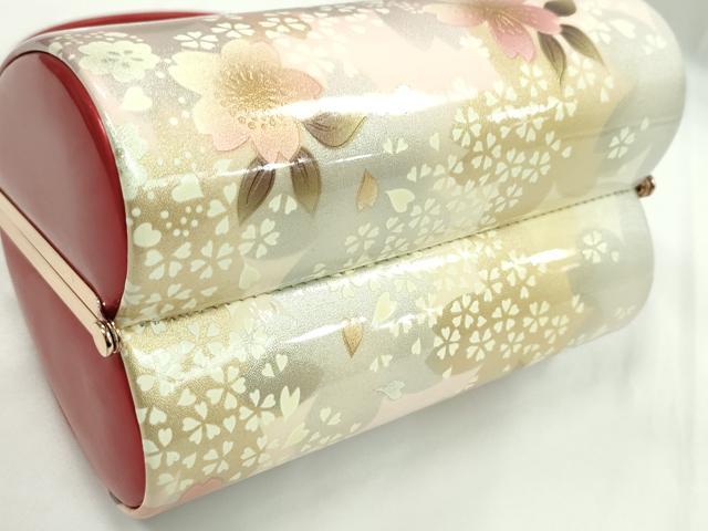 平和屋着物▼和装小物　和装バッグ　ハンドバッグ　桜文　振袖　金銀彩　逸品　CABH2204ju