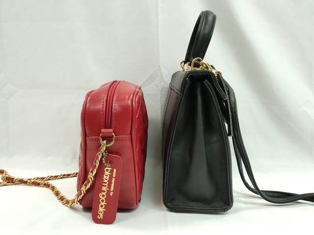 平和屋着物▼ファッション小物　チェーンバッグまとめて２点　ブルーミングデールズ　黒　赤　逸品　CABH2235ju