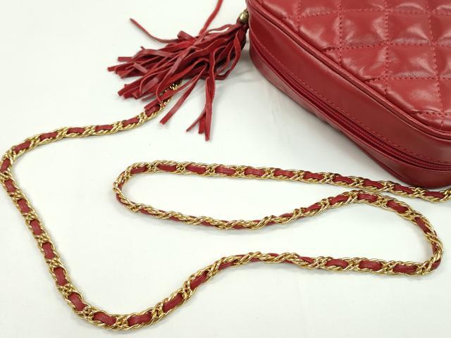平和屋着物▼ファッション小物　チェーンバッグまとめて２点　ブルーミングデールズ　黒　赤　逸品　CABH2235ju