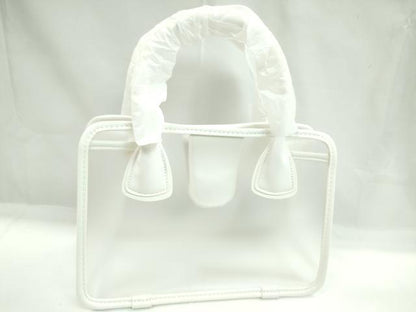 平和屋着物▼和装小物　ファッション小物　２ＷＡＹクリアバッグ２個セット　白　ピジョンブルー　浴衣　レジャー　未使用　CABH2241ju