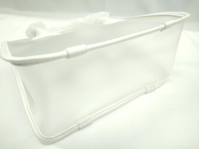 平和屋着物▼和装小物　ファッション小物　２ＷＡＹクリアバッグ２個セット　白　ピジョンブルー　浴衣　レジャー　未使用　CABH2241ju