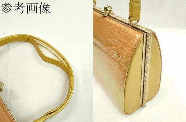 平和屋着物▼和装小物　和装バッグまとめて２点　ハンドバッグ　佐賀錦　入子菱花文　芝草花文　箔散らし　金銀糸　逸品　CABH2302ju