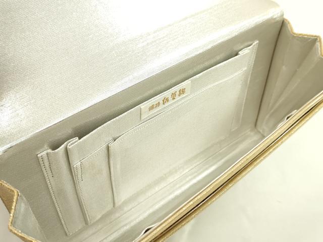 平和屋着物▼和装小物　和装バッグまとめて２点　ハンドバッグ　佐賀錦　入子菱花文　芝草花文　箔散らし　金銀糸　逸品　CABH2302ju