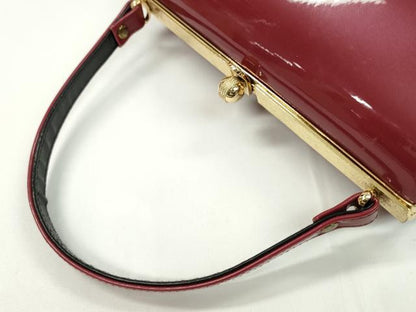 平和屋着物▼和装小物　和装バッグまとめて２点　ハンドバッグ　枝花文　濃紅×黒　エナメル　振袖　金彩　逸品　CABH2303ju