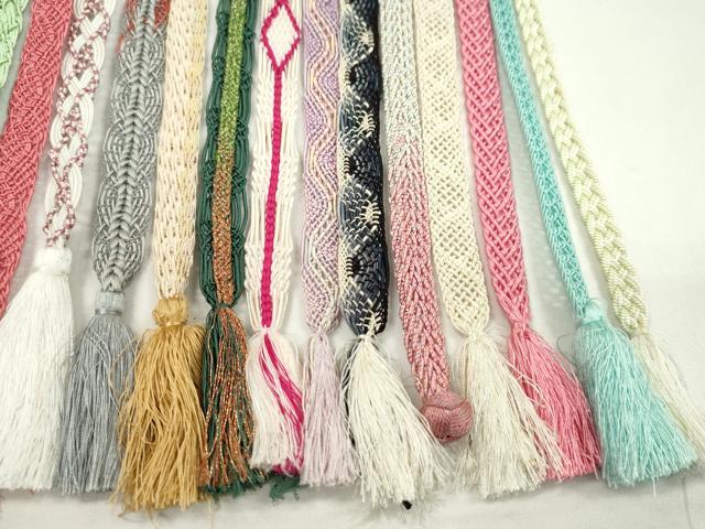 平和屋着物＊夏物　和装小物　帯締め20本セット　レース織　金糸　長尺あり　逸品　CABH2324ju