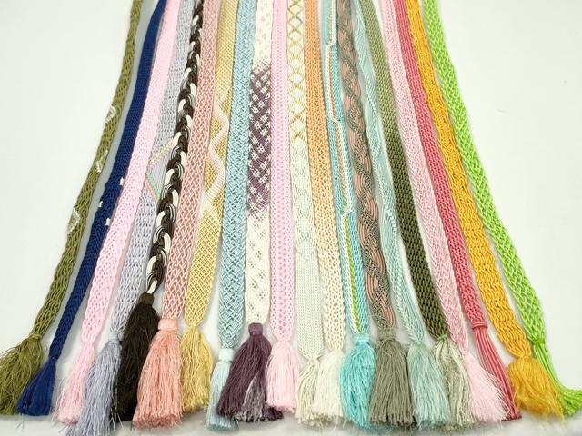 平和屋着物＊夏物　和装小物　帯締め20本セット　レース織　金糸　長尺あり　逸品　CABH2326ju