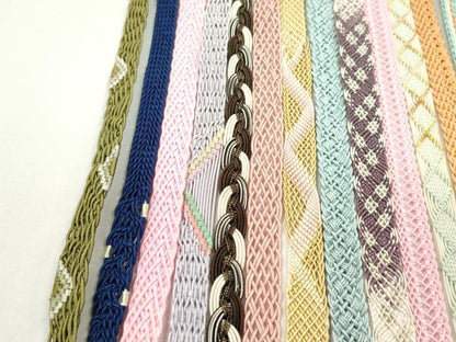 平和屋着物＊夏物　和装小物　帯締め20本セット　レース織　金糸　長尺あり　逸品　CABH2326ju