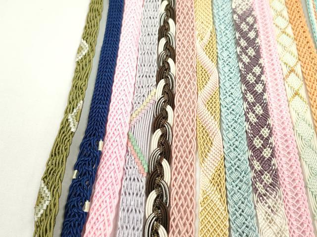 平和屋着物＊夏物　和装小物　帯締め20本セット　レース織　金糸　長尺あり　逸品　CABH2326ju