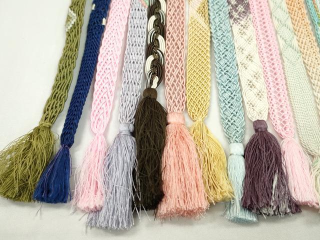平和屋着物＊夏物　和装小物　帯締め20本セット　レース織　金糸　長尺あり　逸品　CABH2326ju
