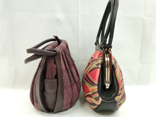 平和屋着物▼和装小物　和装バッグまとめて２点　ハンドバッグ　吉祥文　本皮　逸品　CABH2361ju
