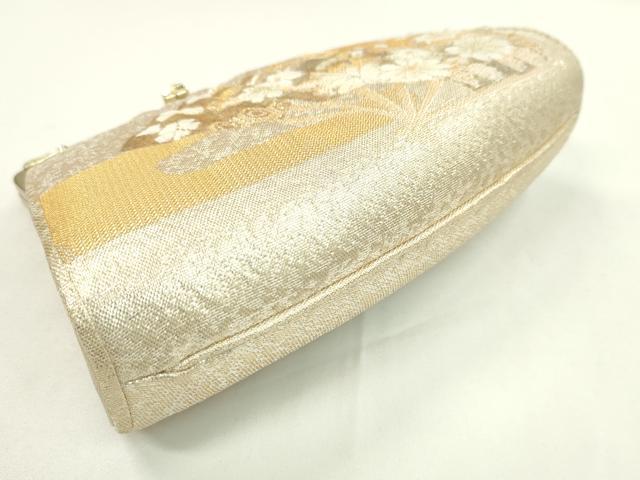 平和屋着物▼和装小物　和装バッグまとめて２点　ハンドバッグ　螺鈿箔　エ霞扇面花文　芝草文　エナメル　金糸　逸品　CABH2364ju