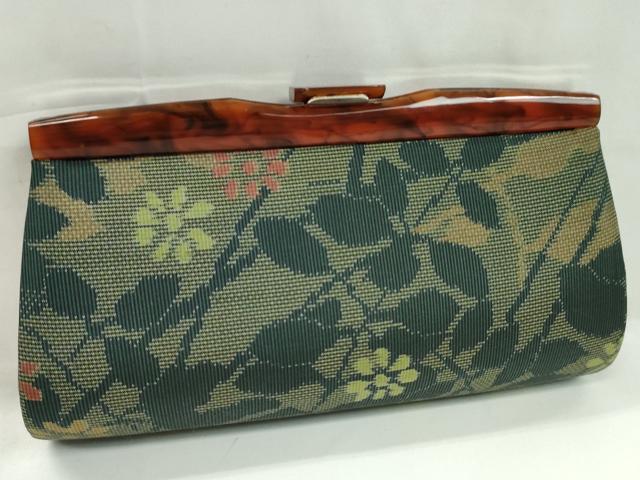 平和屋着物▼和装小物　和装バッグまとめて３点　ハンドバッグ　本場大島紬　7マルキ　枝花文　風景文　逸品　CABH2373ju