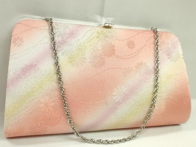 平和屋着物▼和装小物　和装バッグまとめて２点　ハンドバッグ　佐賀錦　雲重ね芝草菱文　斜線花文　暈し染め　金糸　逸品　CABH2375ju
