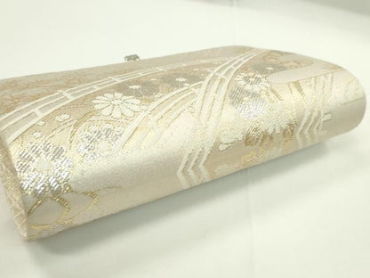 平和屋着物▼和装小物　和装バッグまとめて２点　ハンドバッグ　佐賀錦　熨斗花文　渡り橋露芝花文　金銀糸　逸品　CABH2377ju