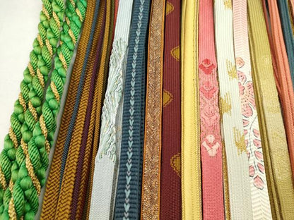 平和屋着物●和装小物　帯締め20本セット　高麗組　冠組　笹浪組　大和組　鴨川組　礼装　金糸　未使用あり　逸品　CABH2382ju