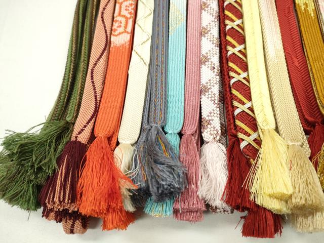 平和屋着物●和装小物　帯締め20本セット　高麗組　笹浪組　唐組　大和組　振袖用　金銀糸　長尺あり　未使用あり　逸品　CABH2386ju