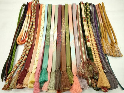 平和屋着物●和装小物　帯締め20本セット　高麗組　貝の口組　丸組　金銀糸　長尺あり　未使用あり　逸品　CABH2390ju