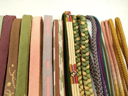 平和屋着物●和装小物　帯締め20本セット　高麗組　貝の口組　丸組　金銀糸　長尺あり　未使用あり　逸品　CABH2390ju