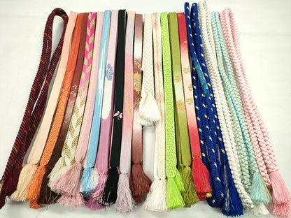 平和屋着物●和装小物　帯締め20本セット　高麗組　笹浪組　大和組　礼装用　振袖用　金銀糸　長尺あり　未使用あり　逸品　CABH2391ju