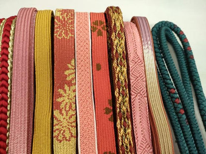 平和屋着物●和装小物　帯締め20本セット　高麗組　唐組　笹浪組　鎌倉組　礼装用　丸組　金銀糸　未使用あり　逸品　CABH2399ju