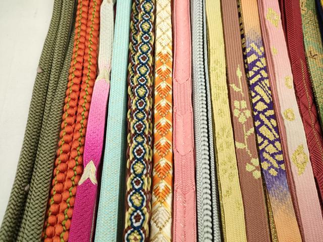 平和屋着物●和装小物　帯締め20本セット　高麗組　笹浪組　唐組　大和組　鴨川組　黄八丈　金糸　長尺あり　未使用あり　逸品　CABH2400ju