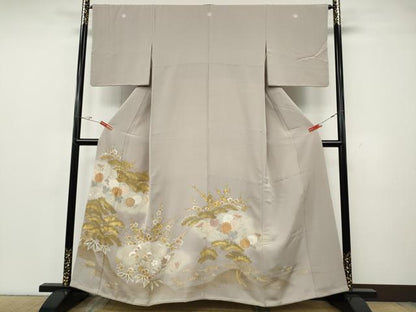 平和屋着物●創業460年・千總　色留袖　刺繍　雲取り松竹梅文　金彩　伊勢丹扱い　正絹　逸品　CABH2404ut