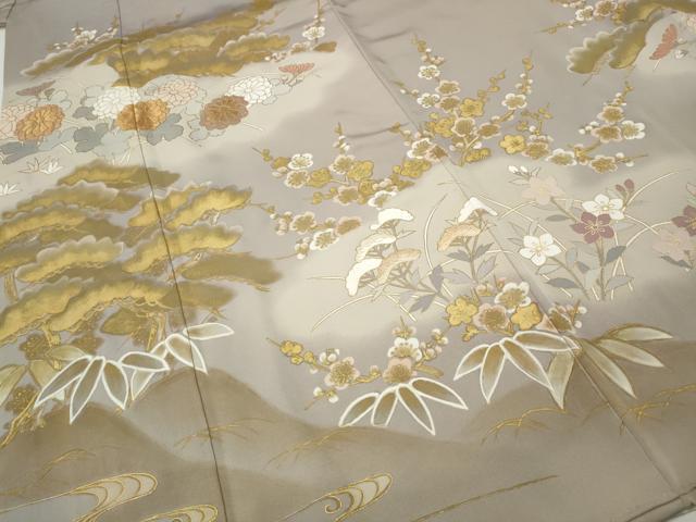 平和屋着物●創業460年・千總　色留袖　刺繍　雲取り松竹梅文　金彩　伊勢丹扱い　正絹　逸品　CABH2404ut